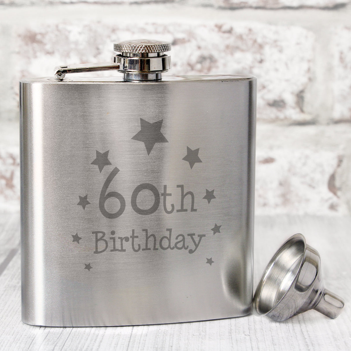 60th Birthday Hip Flask - Shop Hip Flasks At Gift Moments - 1