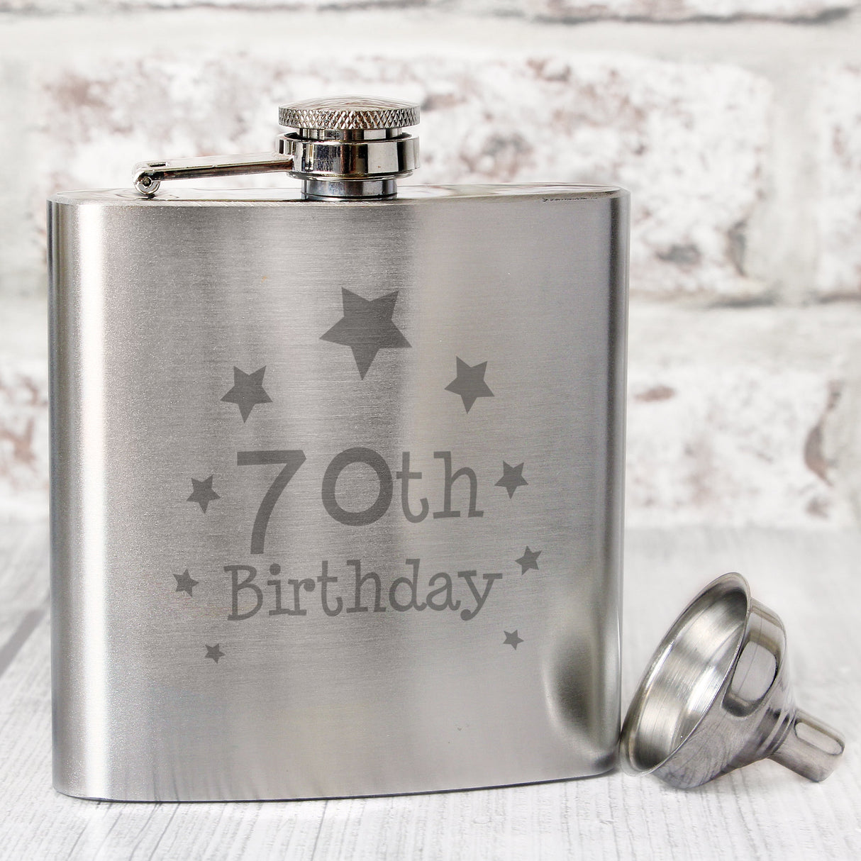 70th Birthday Hip Flask - Shop Hip Flasks At Gift Moments - 1