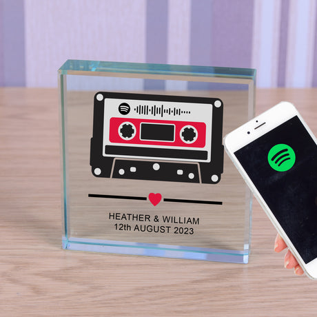 Personalised Spotify Our Song Cassette Glass Token