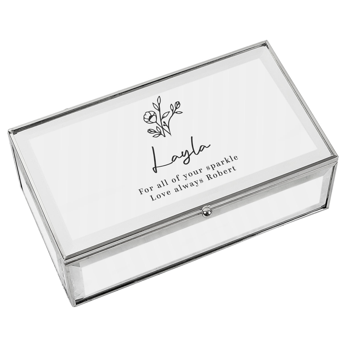 Personalised Floral Mirrored Jewellery Box - Shop At Gift Moments - 5