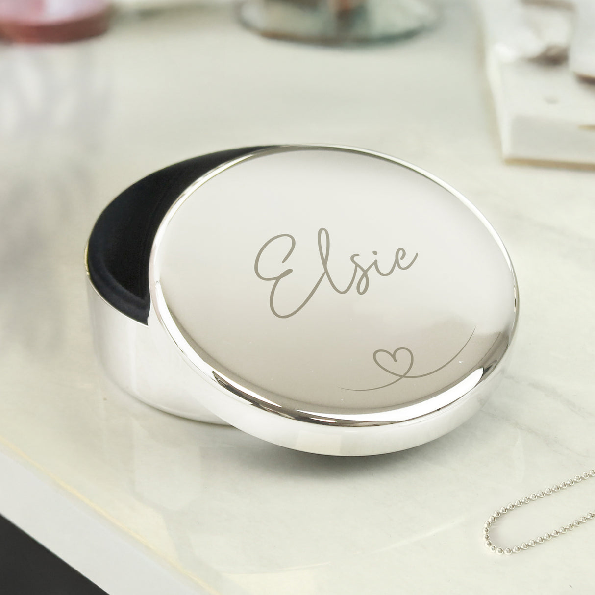 Personalised Heart Round Trinket Box - Shop At Gift Moments - 1