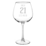 Personalised Big Age Bottle of Wine Glass