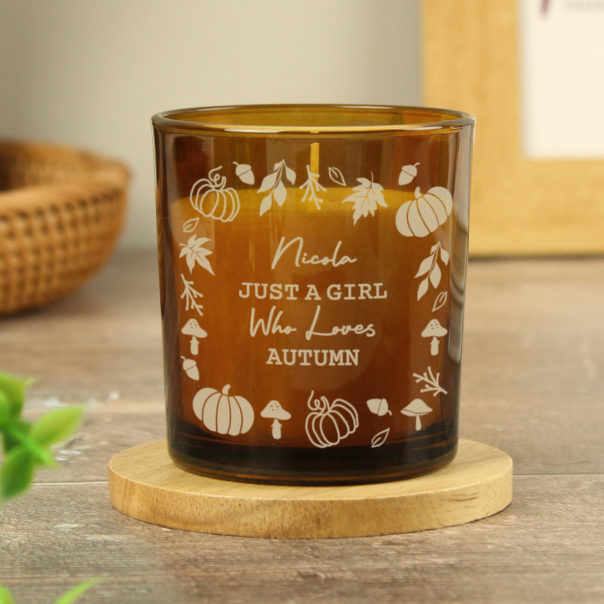 Personalised Pumpkins Amber Glass Candle - Shop At Gift Moments - 3