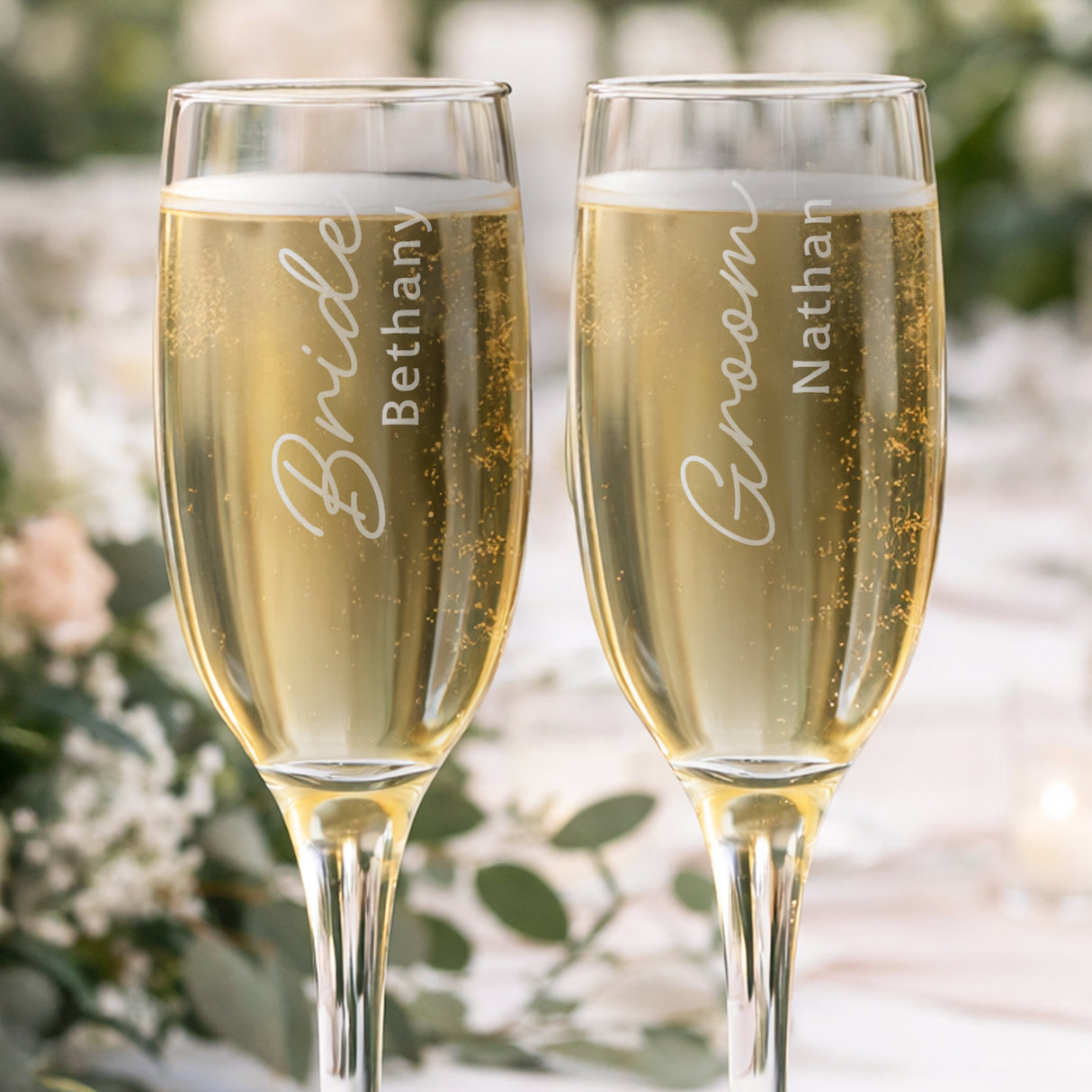 Personalised Bride Elegant Flute Glass