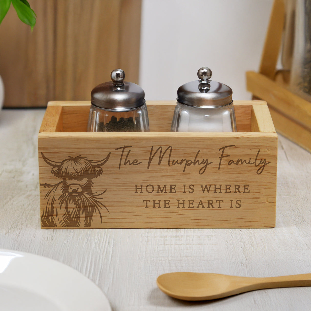Personalised Highland Cow Mini Wooden Storage Crate - Shop At Gift Moments - 1