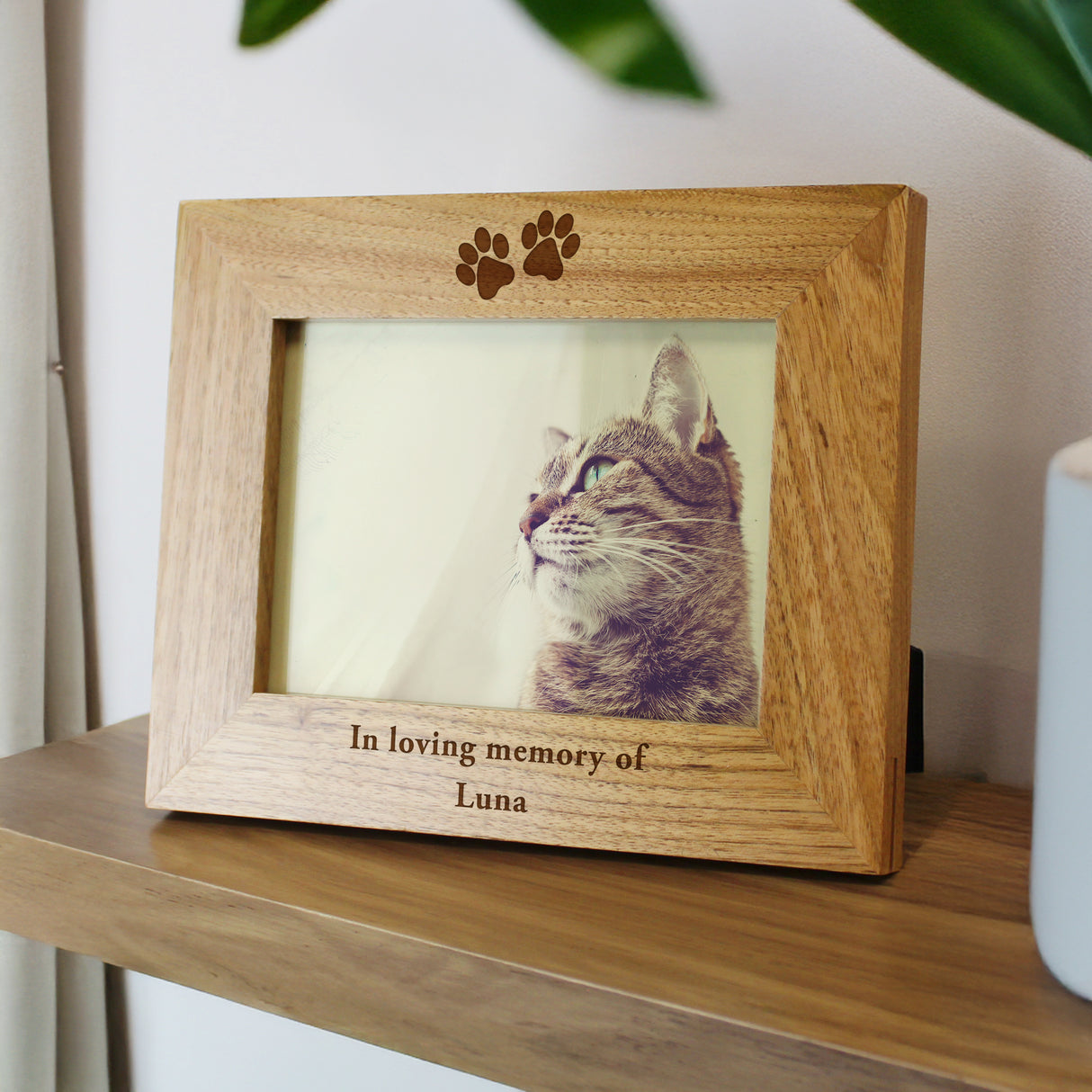 Personalised Oak Finish 4x6 Paw Prints Photo Frame - Shop At Gift Moments - 2