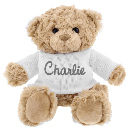 Personalised Grey Name Teddy Bear