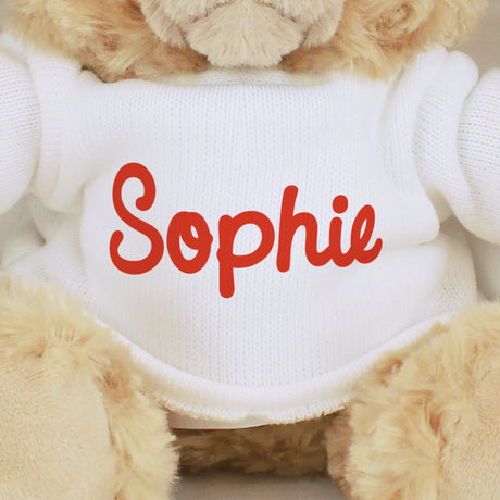 Personalised Red Name Teddy Bear