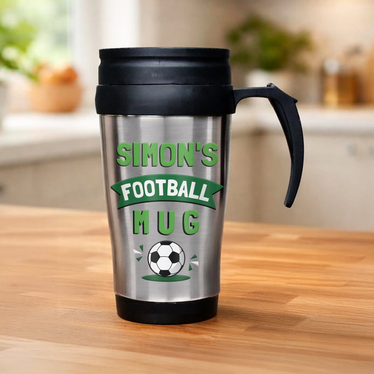 Personalised Football Thermal Mug - Shop At Gift Moments - 1