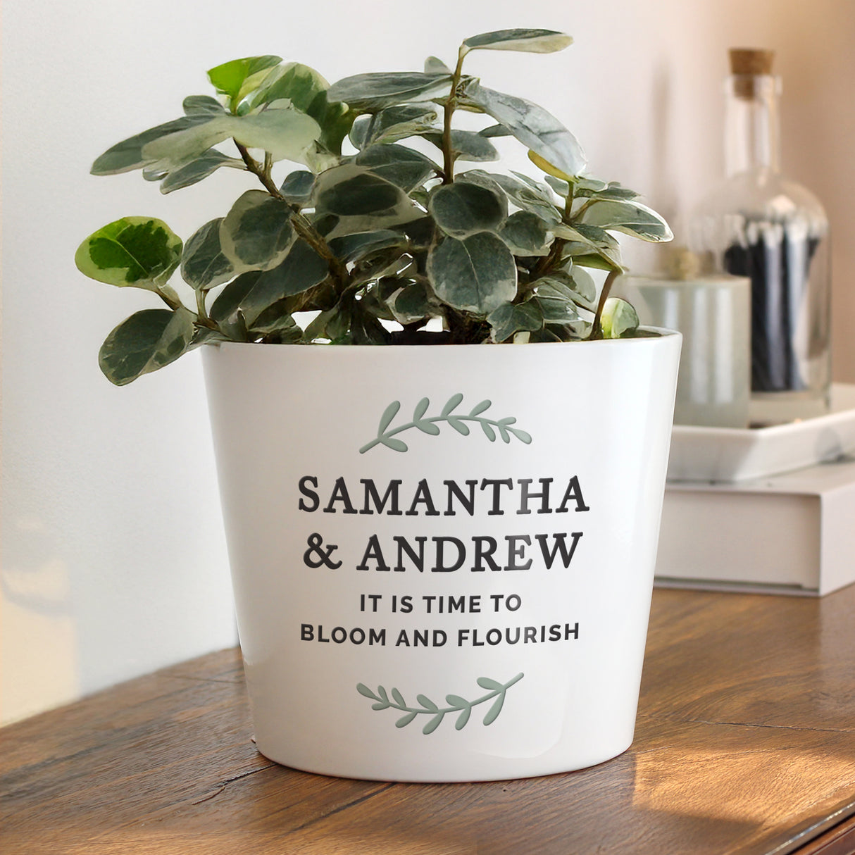 Personalised Wreath Large Plant Pot - Shop At Gift Moments - 1