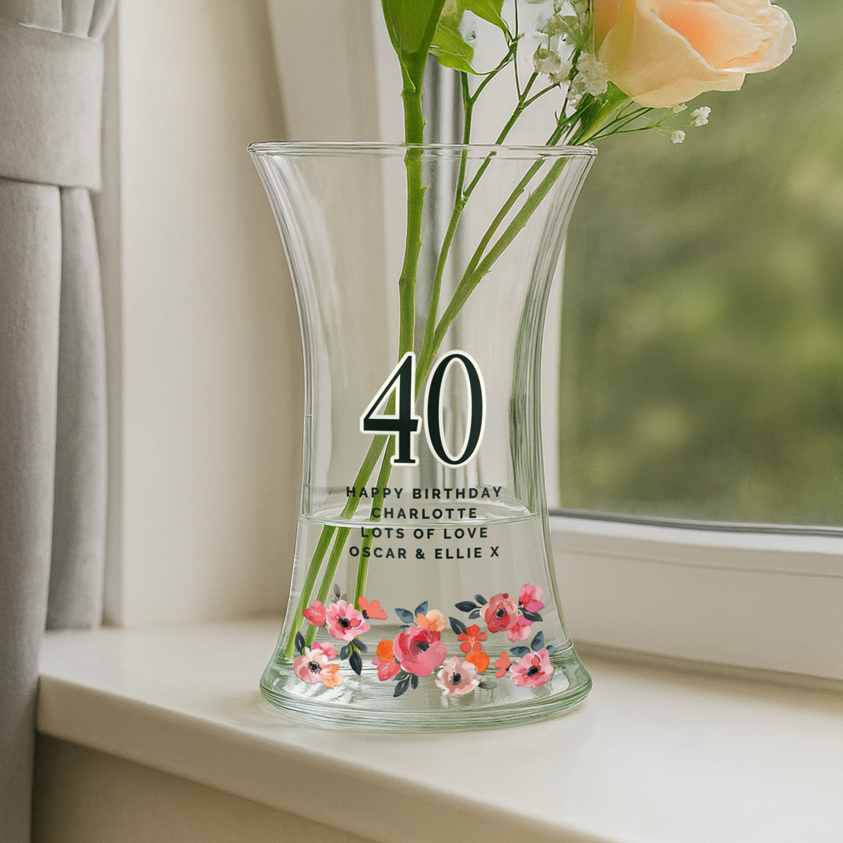 Personalised Floral Big Age Waisted Vase - Shop At Gift Moments - 2