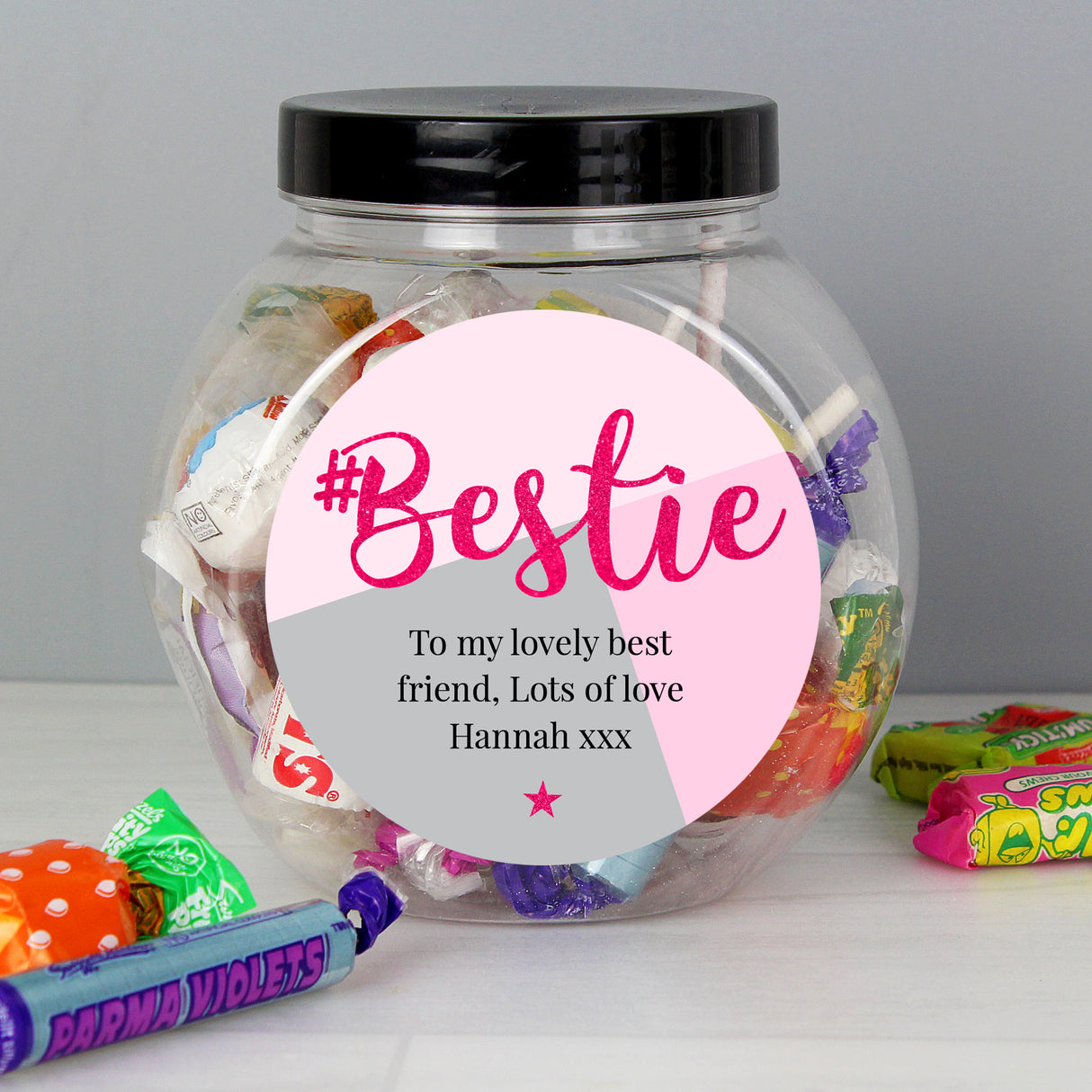 Personalised #Bestie Sweet Jar - Shop Sweets At Gift Moments - 1