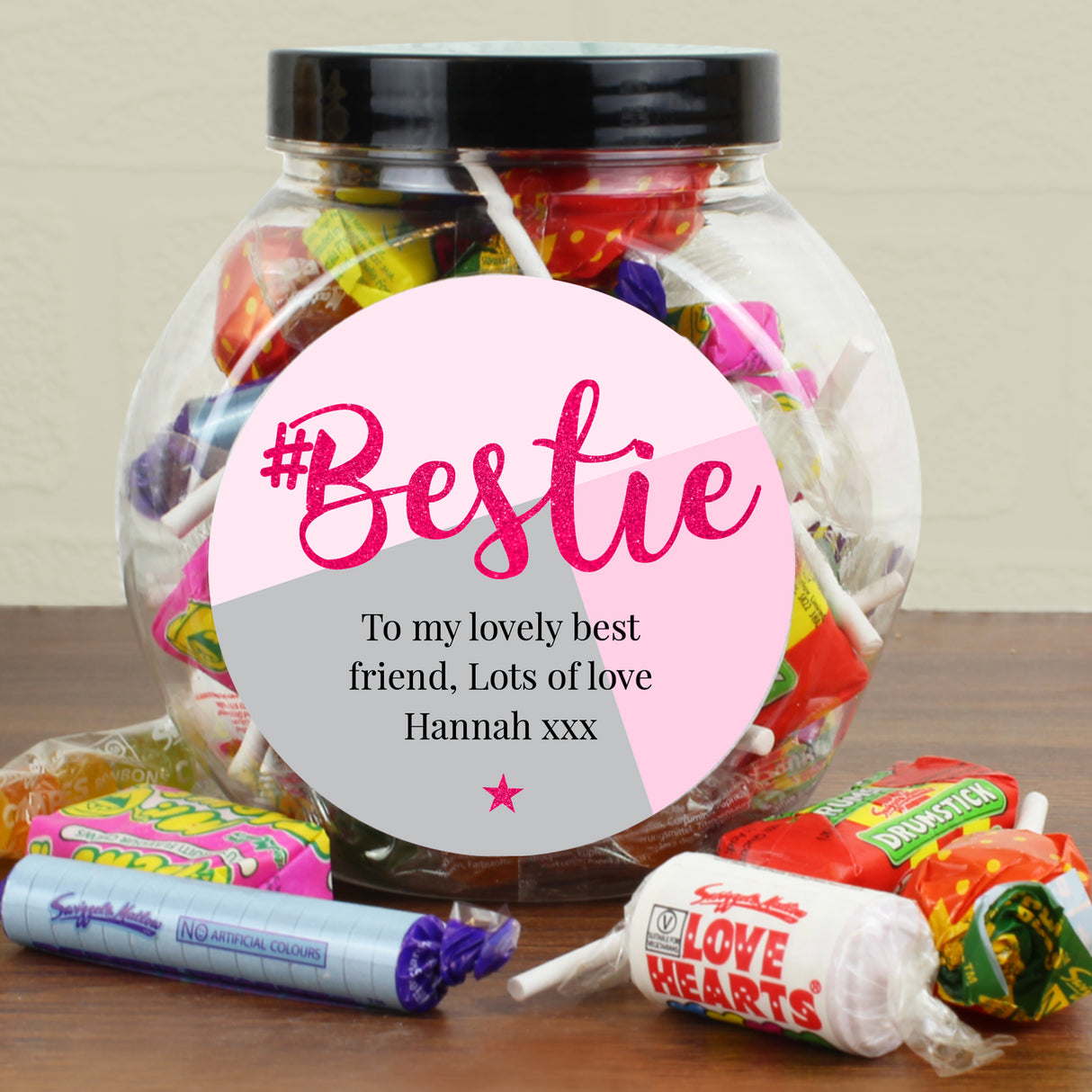 Personalised #Bestie Sweet Jar - Shop Sweets At Gift Moments - 4