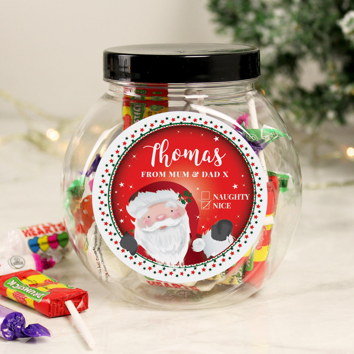 Personalised Santa Christmas Sweet Jar - Shop Sweets At Gift Moments - 2