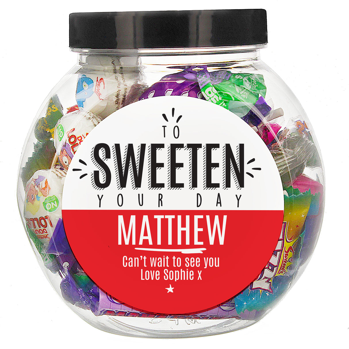 Personalised To Sweeten Your Day Sweet Jar - Shop Sweets At Gift Moments - 2