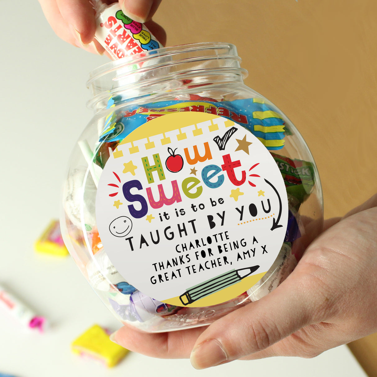 Personalised Shape Little Minds Sweet Jar - Shop Sweets At Gift Moments - 1
