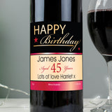 Personalised Happy Birthday Red Wine