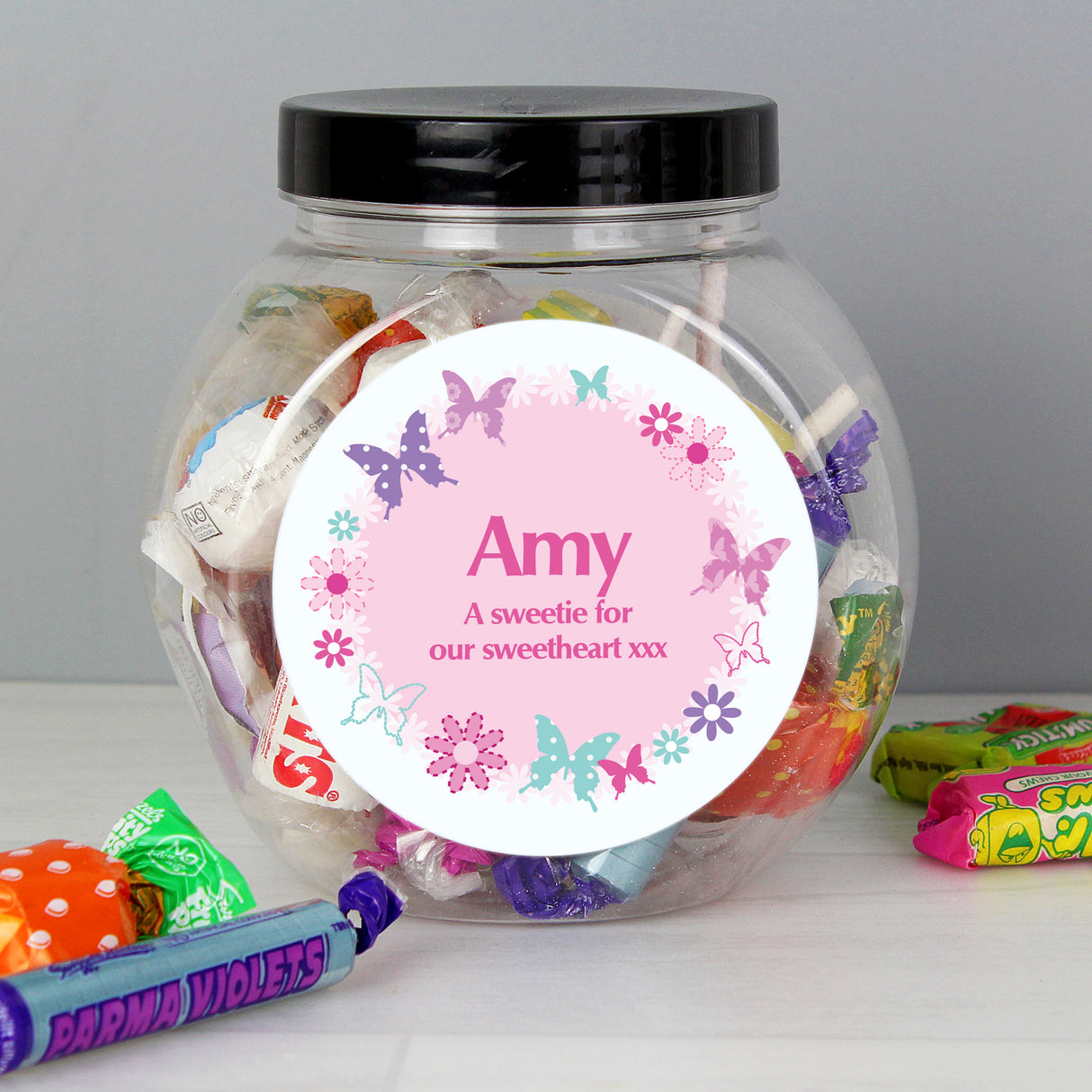 Personalised Butterfly Sweets Jar - Shop Sweets At Gift Moments - 1