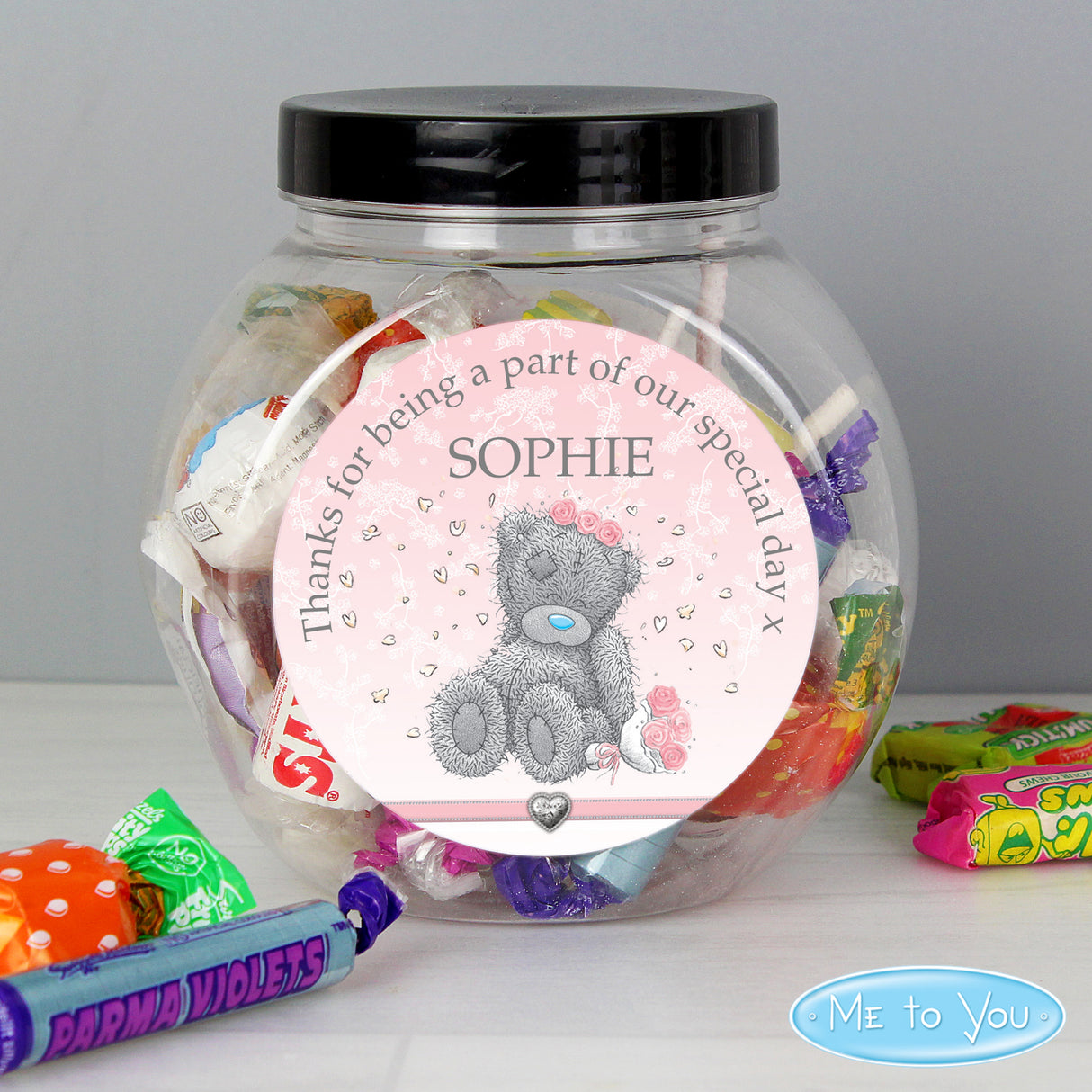 Personalised Me To You Bridesmaid Wedding Sweet Jar - Shop Sweets At Gift Moments - 3