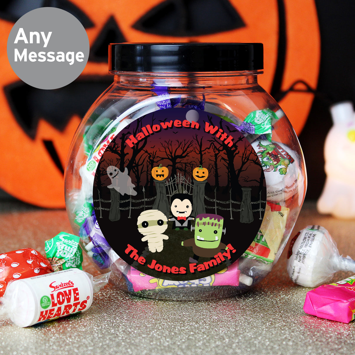 Personalised Halloween Characters Sweet Jar - Shop Sweets At Gift Moments - 5