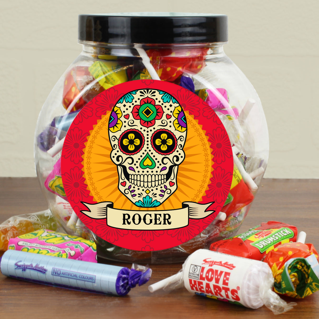 Personalised Sugar Skull Sweet Jar - Shop Sweets At Gift Moments - 3