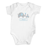 Personalised Blue Elephant 0-3 Months Baby Vest