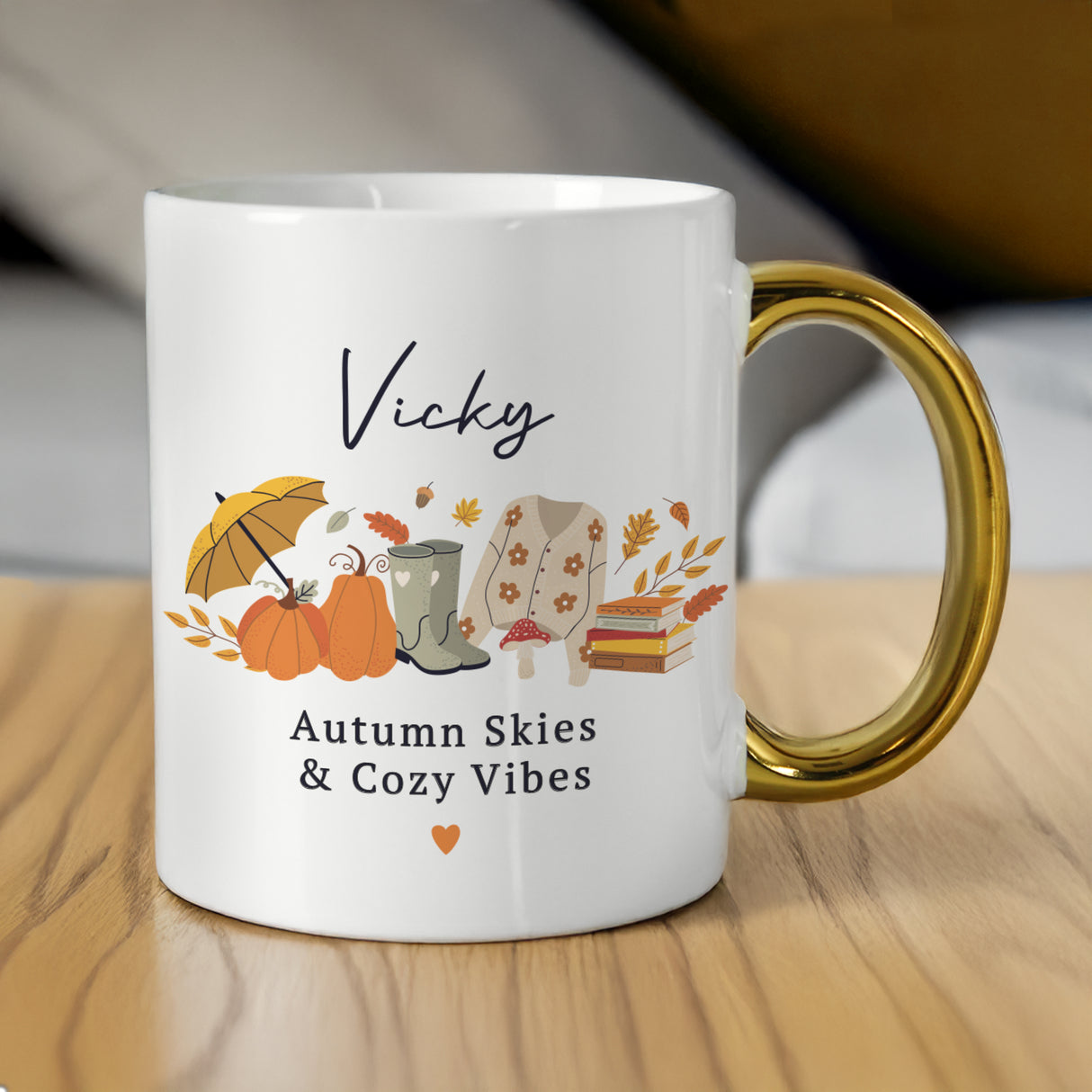 Personalised Autumn Gold Handled Mug - Shop At Gift Moments - 1