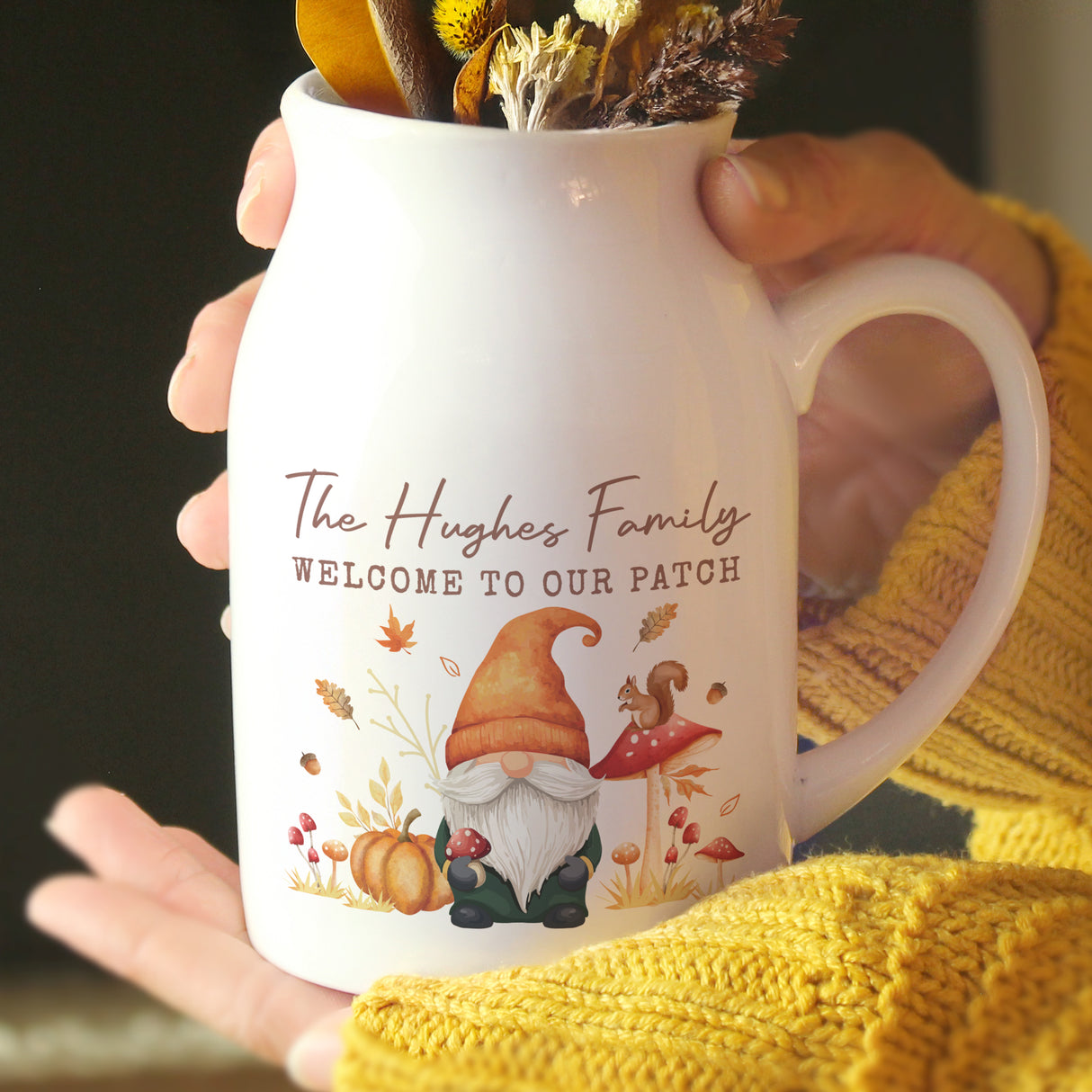 Personalised Autumn Gonk Flower Jug Vase - Shop Vases At Gift Moments - 2