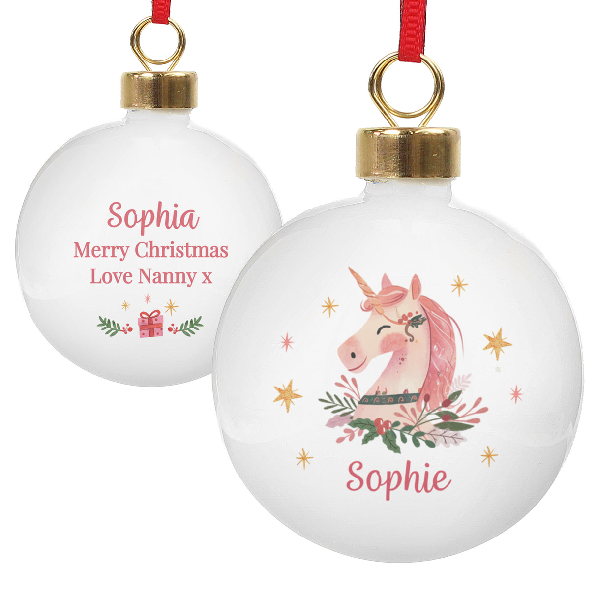 Personalised Unicorn Christmas Bauble - Shop Christmas Baubles At Gift Moments - 5