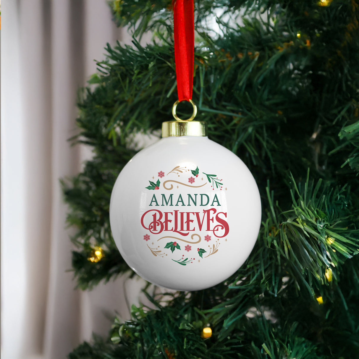 Personalised Believe in Christmas Bauble - Shop Christmas Baubles At Gift Moments - 3
