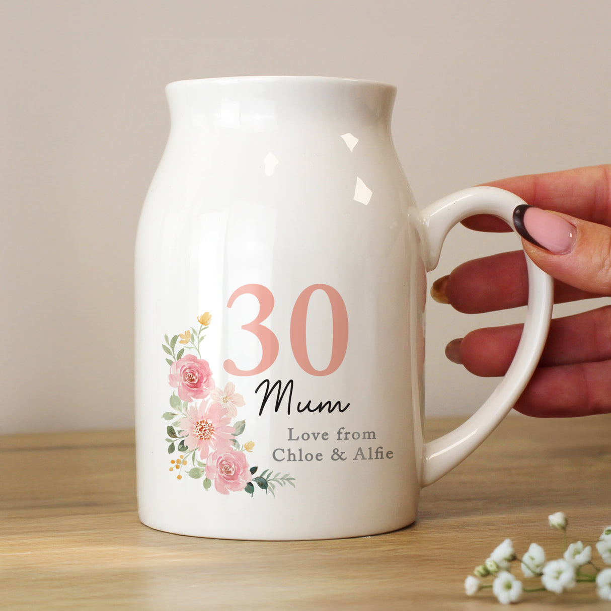 Personalised Floral Birthday Jug Vase - Shop Vases At Gift Moments - 2