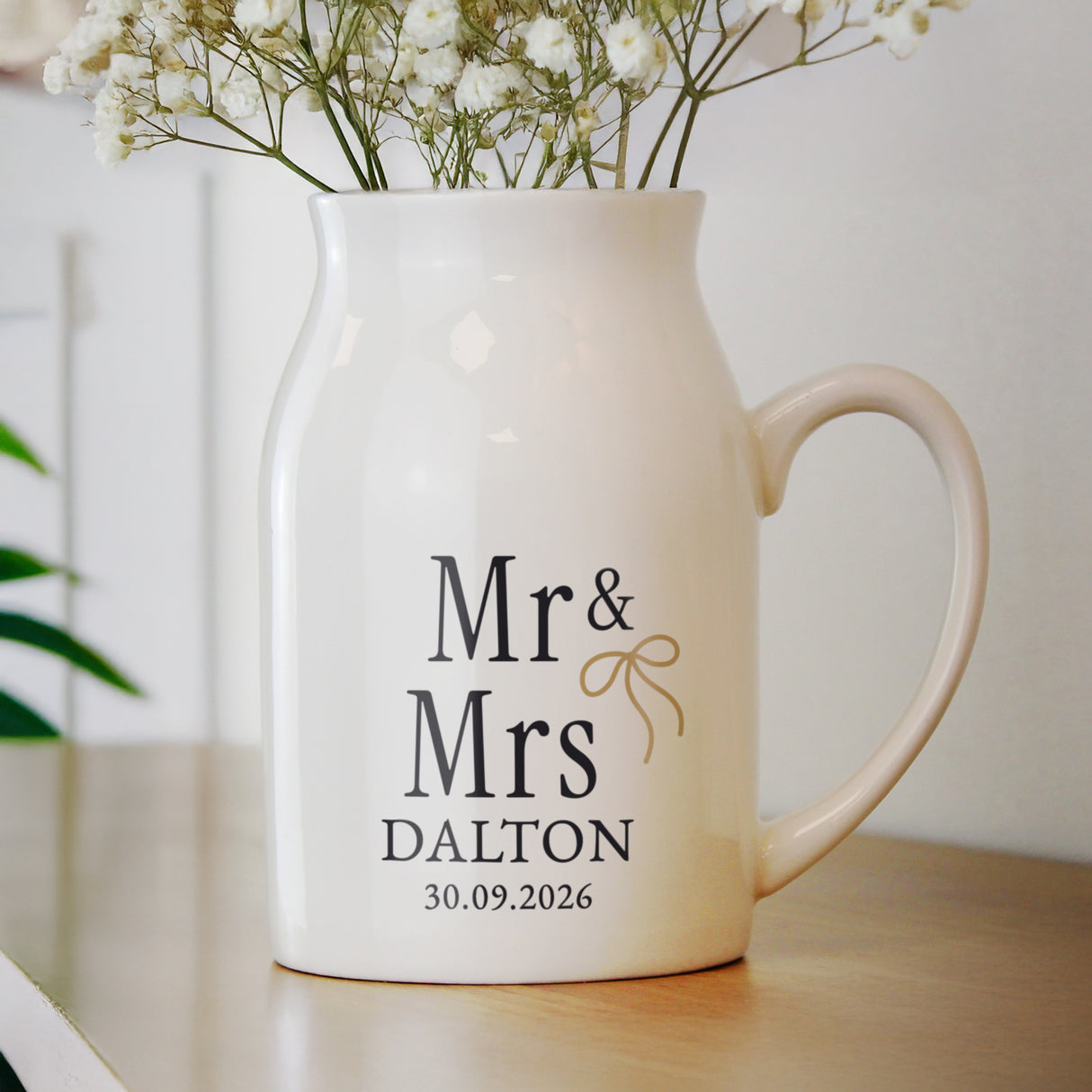 Personalised Black & Gold Couples Jug Vase - Shop Vases At Gift Moments - 1