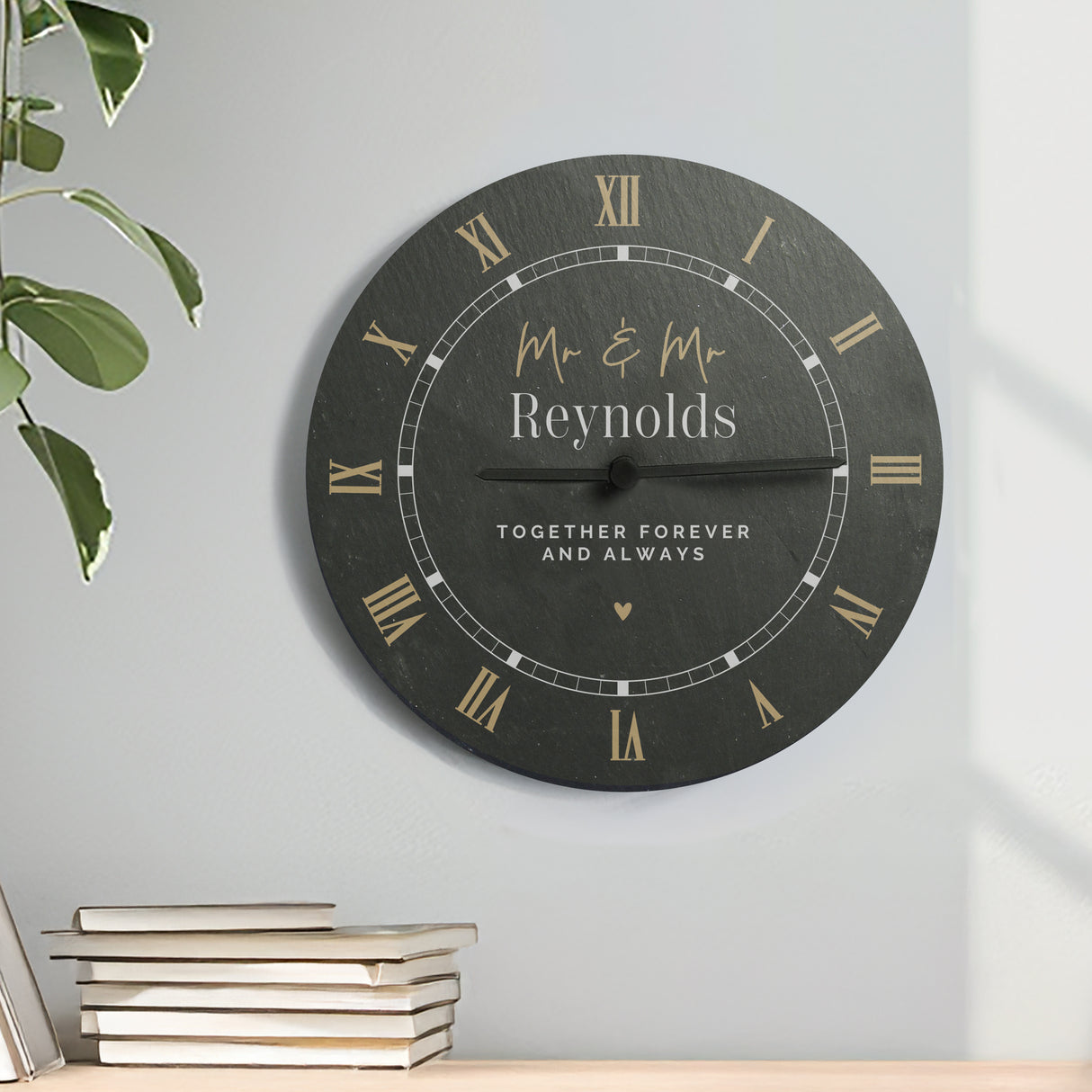Personalised Black & Gold Slate Clock - Shop Clocks At Gift Moments - 3