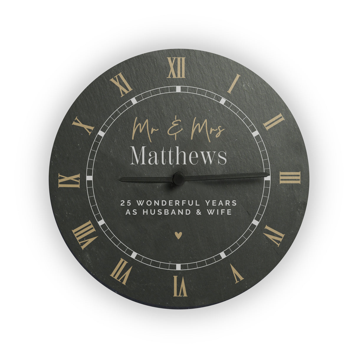 Personalised Black & Gold Slate Clock - Shop Clocks At Gift Moments - 4