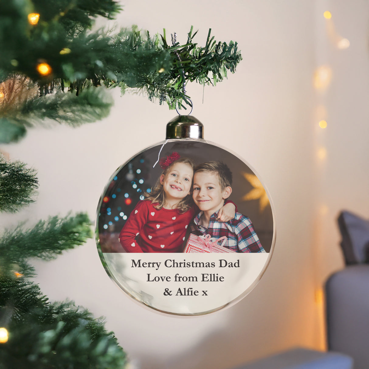Personalised Message Photo Upload Glass Bauble - Shop At Gift Moments - 3