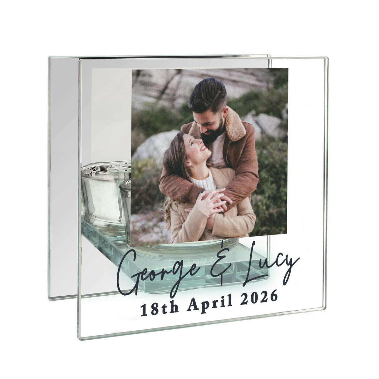 Personalised Photo Upload Mirrored Glass Tealight Holder - Shop Candle Holders At Gift Moments - 5