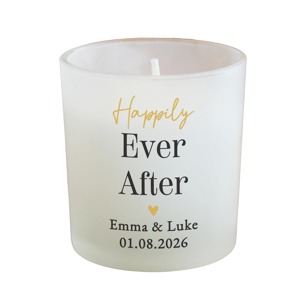 Personalised Black & Gold Heart Frosted Candle - Shop Candles At Gift Moments - 4
