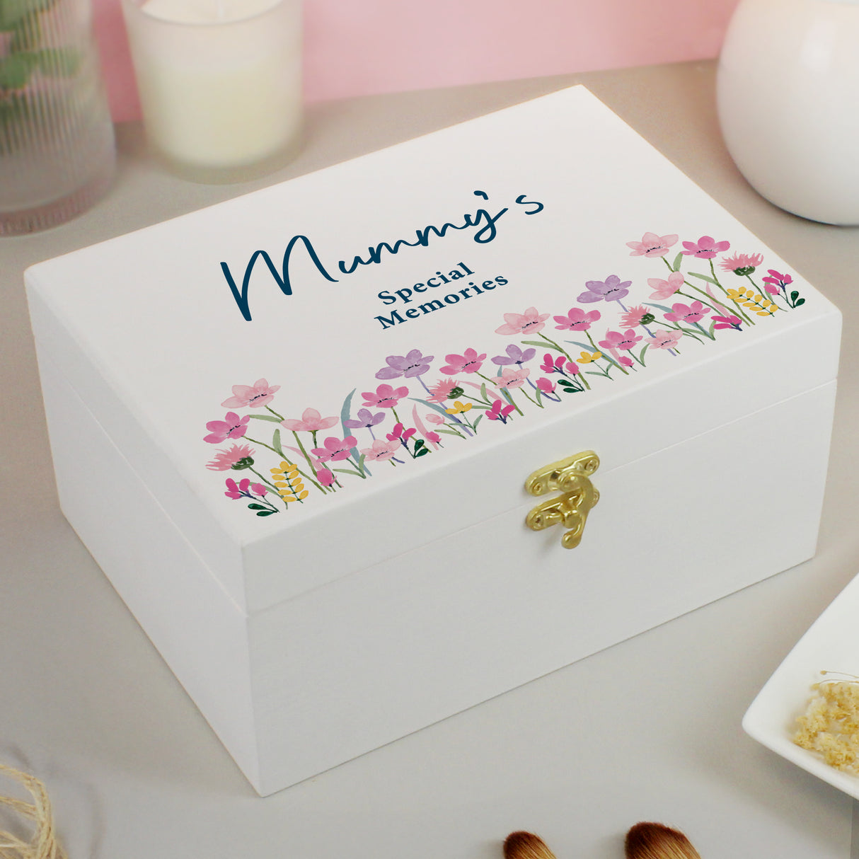 Personalised Floral Wooden Keepsake Box - Shop At Gift Moments - 3