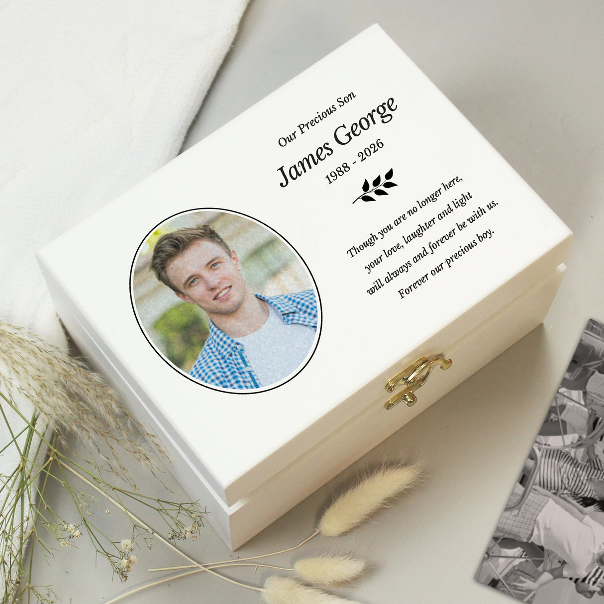 Personalised Photo Upload Memorial Keepsake Box - Shop Keepsake Boxes At Gift Moments - 1