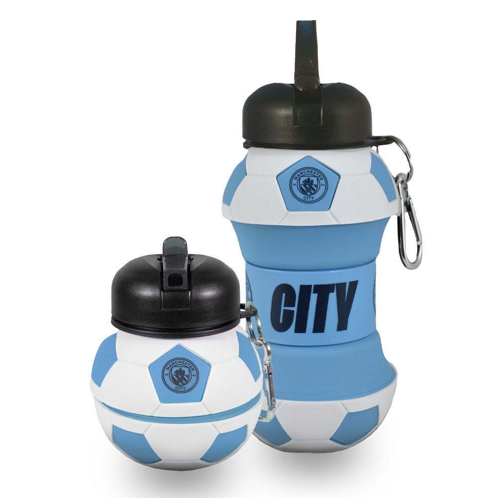 Manchester City FC Collapsible Football Drinks Bottle - Shop Water Bottles At Gift Moments - 1