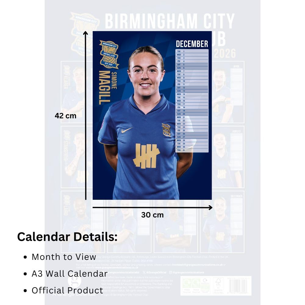 Birmingham City FC A3 Calendar 2026 - Shop Calendars At Gift Moments - 5