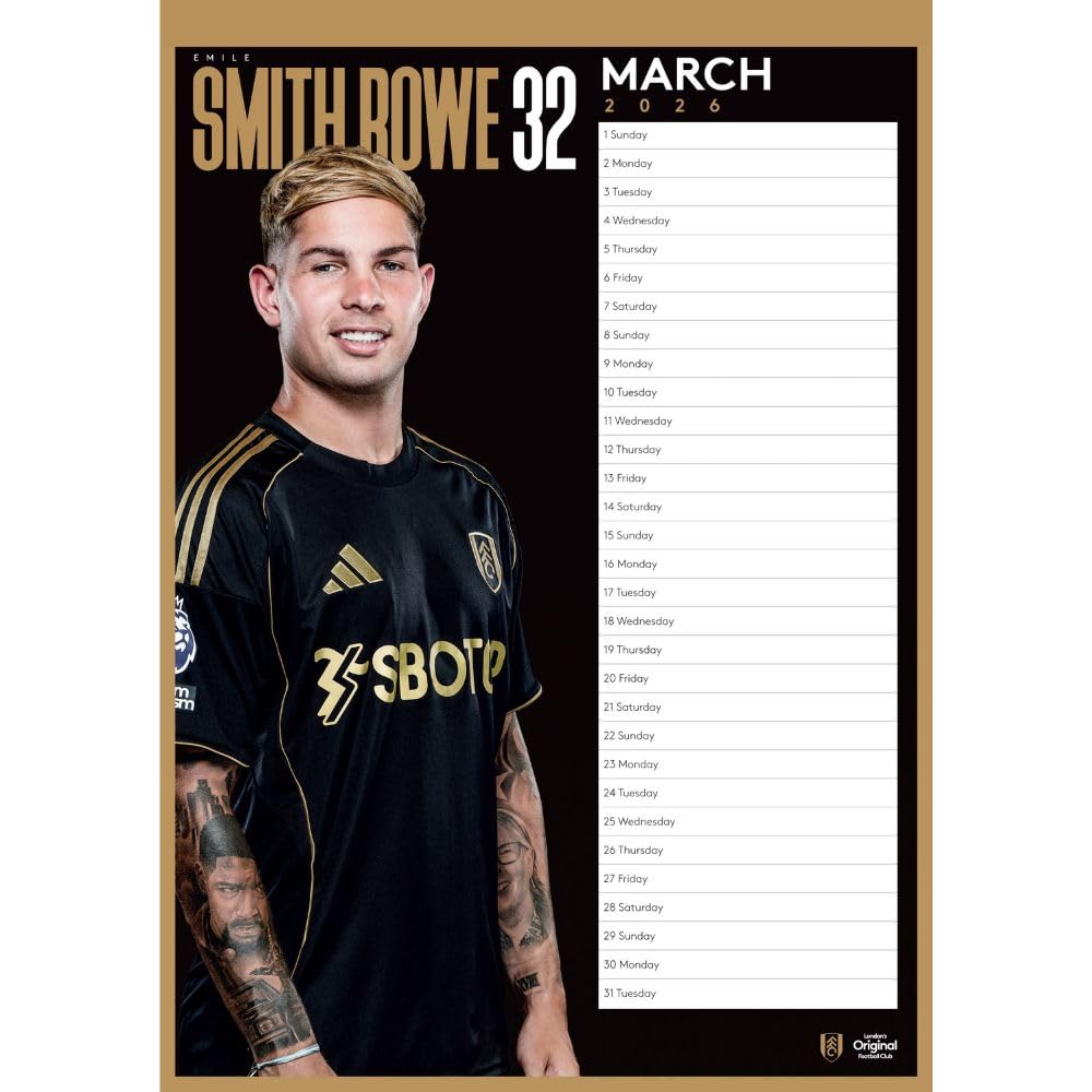Fulham FC A3 Calendar 2026 - Shop Calendars At Gift Moments - 2