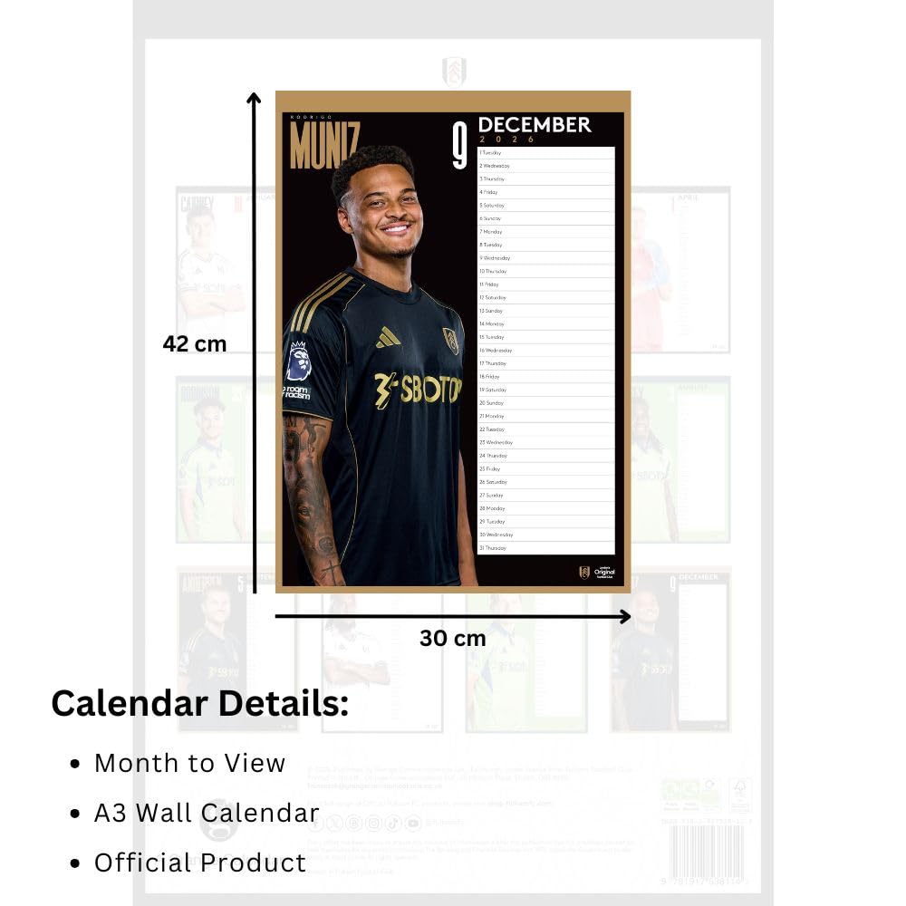 Fulham FC A3 Calendar 2026 - Shop Calendars At Gift Moments - 5