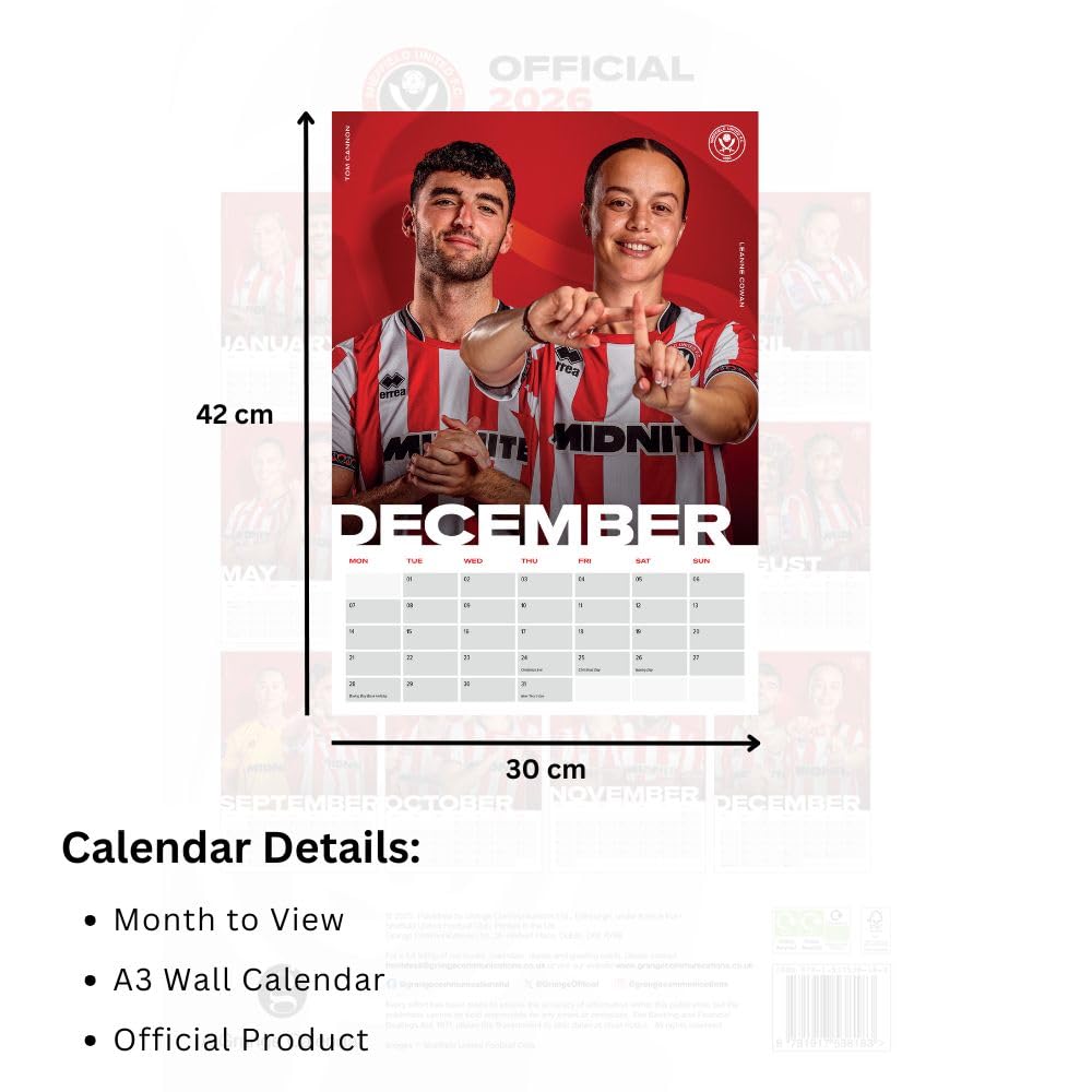 Sheffield United FC A3 Calendar 2026 - Shop Calendars At Gift Moments - 5