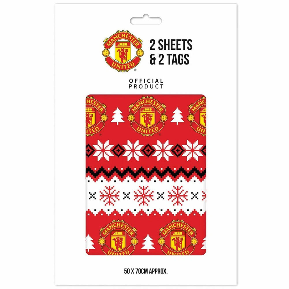 Manchester United FC Christmas Gift Wrap - Shop Gift Wrap & Bags At Gift Moments - 2