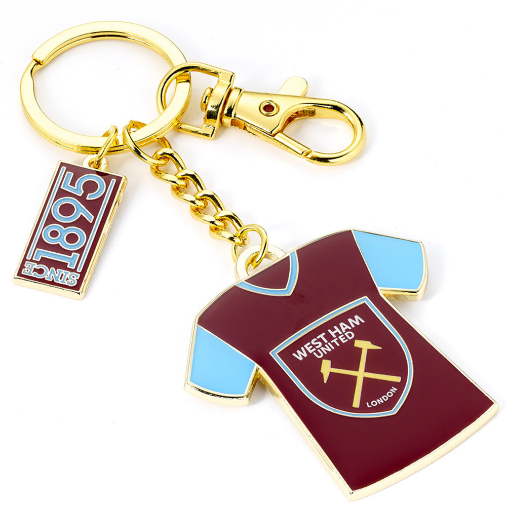 West Ham United FC Shirt Charm Keyring - Shop Keyrings At Gift Moments - 1