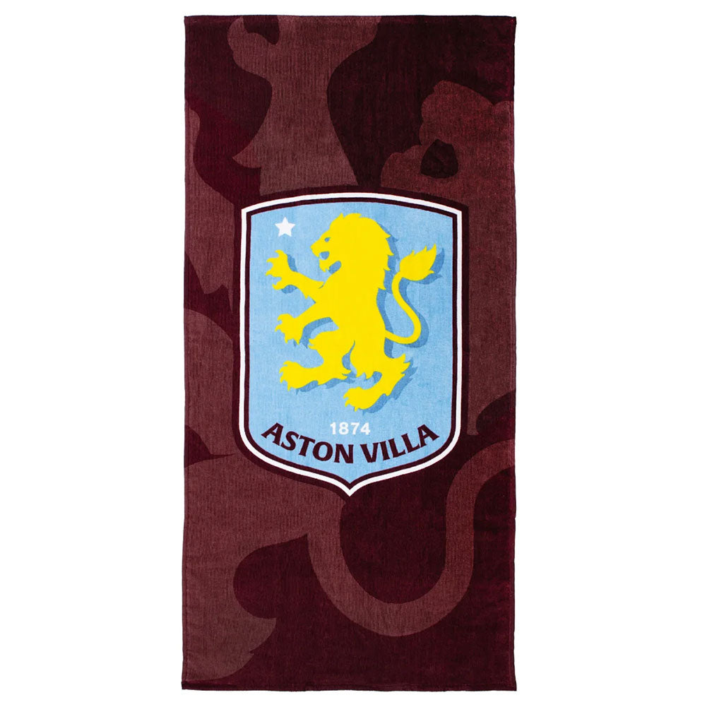 Aston Villa FC Shadow Crest Towel - Shop Towels At Gift Moments - 1