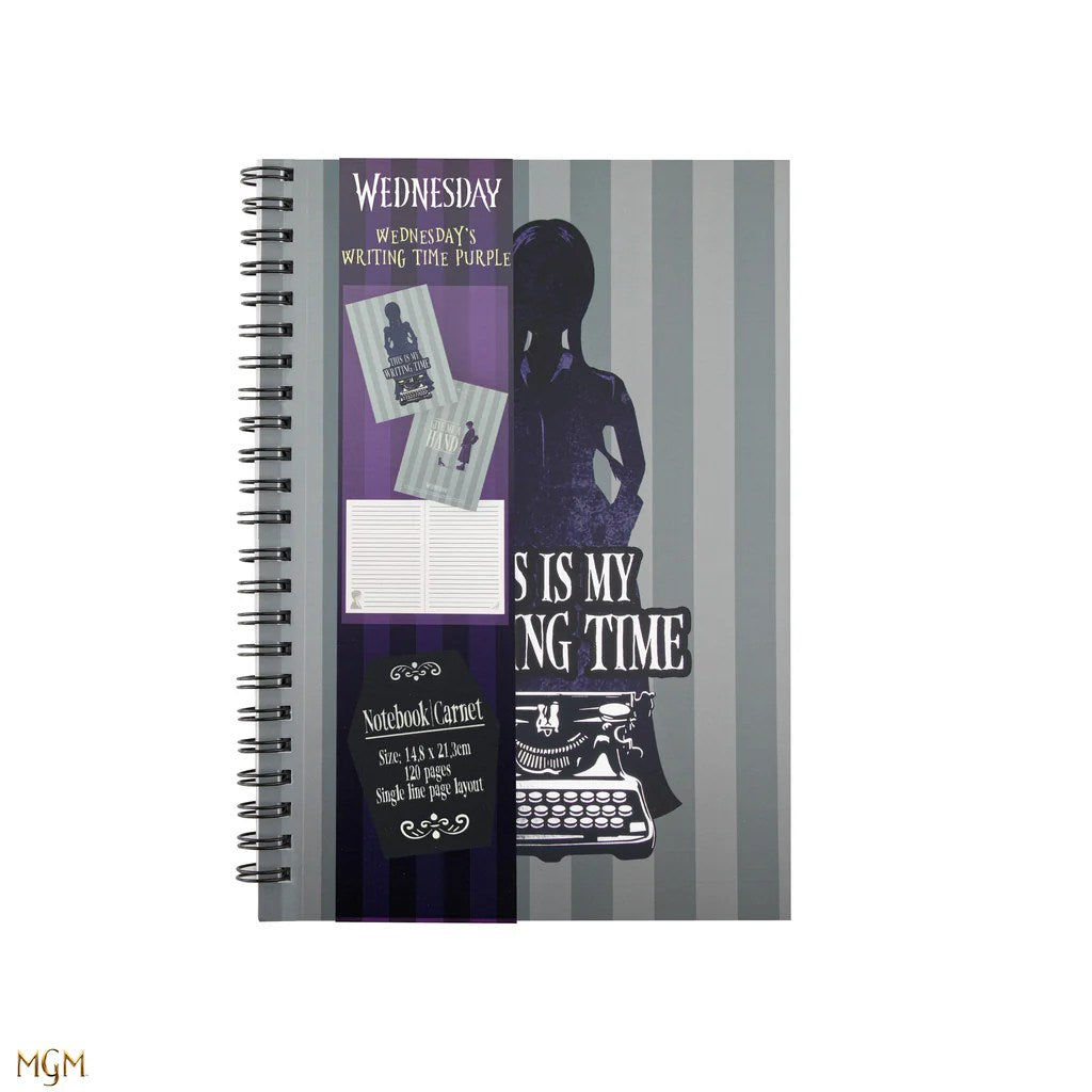 Soft cover Notebook Wednesday this is my writing time purple