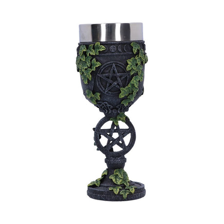 Aged Wiccan Pentagram Goblet 19.5cm: 4 - Goblets & Chalices By NN Designs