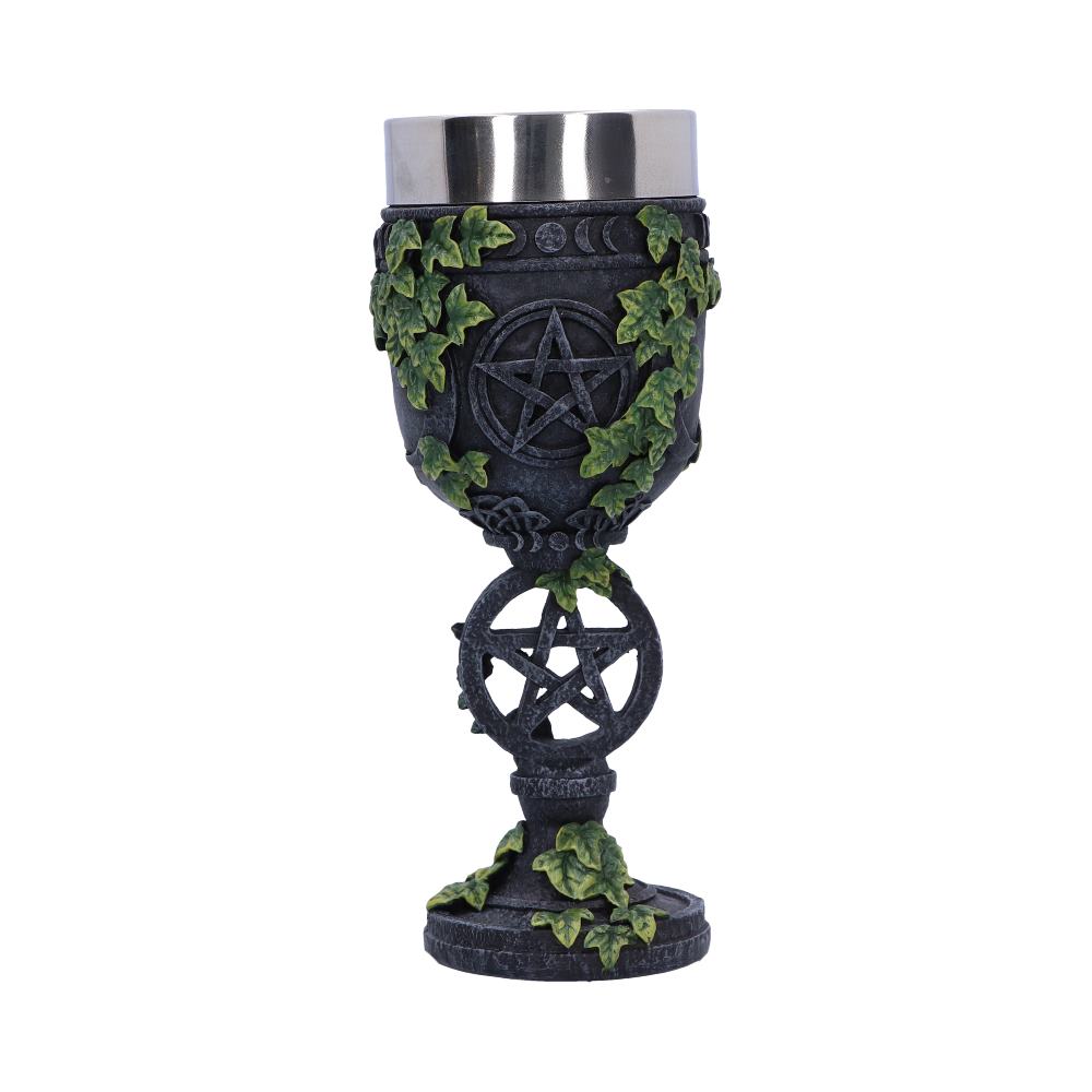 Aged Wiccan Pentagram Goblet 19.5cm: 4 - Goblets & Chalices By NN Designs